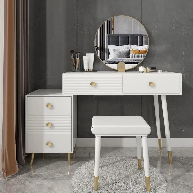 NG Decor Modern Makeup Vanity Desk Vanity Set Dresser Table with 5 Drawers (Mirror & Stool not Included)-image-18