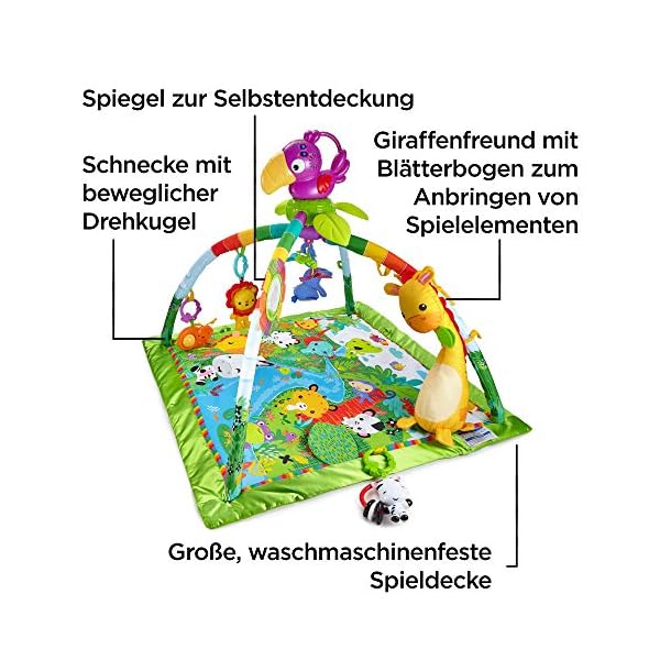 Fisher-Price Jumperoo Baby-Spielcenter mit Lichtern, Geräuschen und Musik, interaktiver Wippsitz für Babys, Hüpf-Leopard… – Bild 4