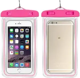 Capa Case Kit 2 Unidades A Prova D'água Impermeável para Celular Smartphone Capinha com Alça Universal Proteção 360º Completa Sensível ao Toque (Rosa)