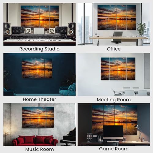 Paquete de 8 Paneles Acústicos Decorativos Kanworse Texas Sunset 48"x32" para Aislamiento y Reducción de Ruido miniatura 7