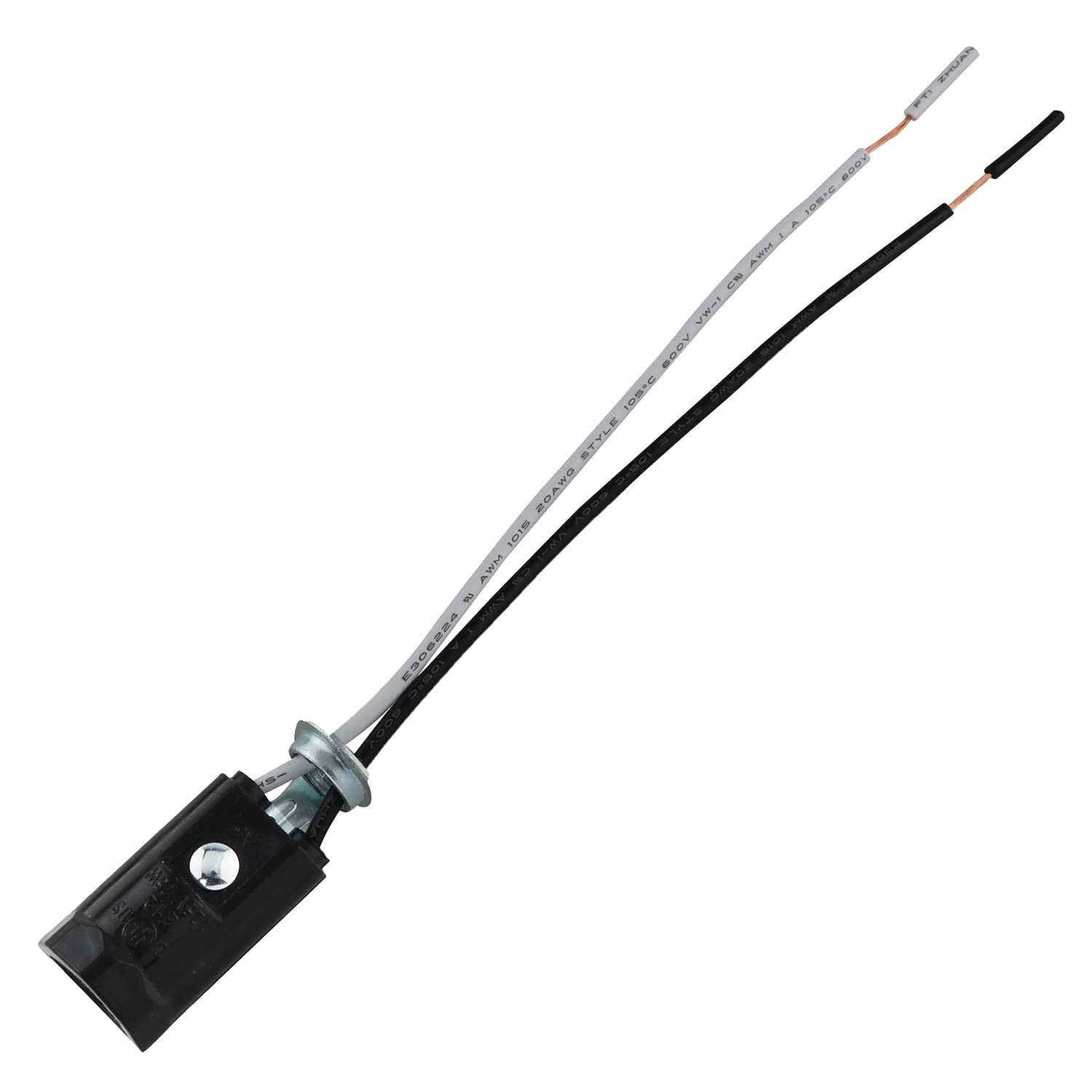 E12 Lamp Holder 6PCS 75W/125V Candelabra Base Light Socket With Wire Lead for Incandescent LED Light Bulb, Chandelier Candle Lamp Holder