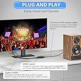 CAMWAY HDMI ARC Audio Converter Supports 32-192kHz 3.5 mm Outputs 5 V 1 A Power Requirement CEC Remote Volume Control Compatible with HD TVs Ideal for Soundbars, Speakers, and Headphones - Image 6