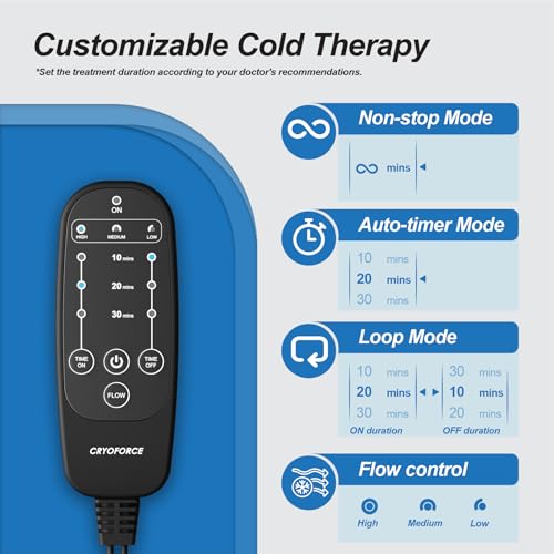 CRYOFORCE Portable Ice Therapy Machine, Cold Therapy Machine with Smart Timer, Ice Machine for Knee Replacement, ACL, MCL Post-Surgery Recovery, Pain Relief, Sport Injuries, Sprains, Reduce Swelling - Image 3