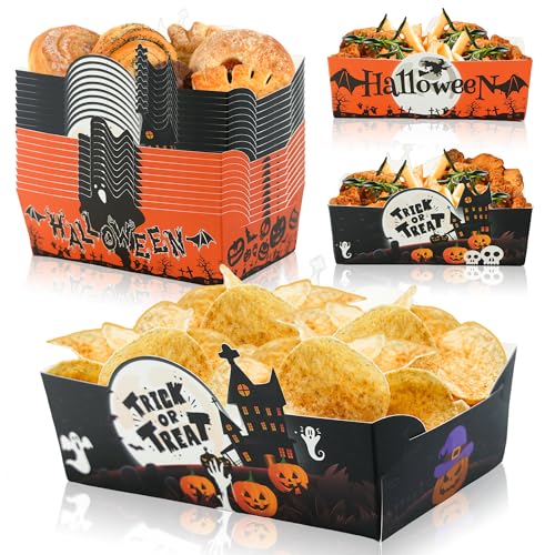Caoekego 36 Pcs Halloween Snack Bowl Party Supplies?Halloween Food Trays for Halloween Birthday Party Baby Shower Wedding Dinner Decorations