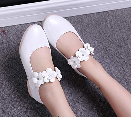 Girls’ Sweet Flower Ankle Strap Princess Dress Mary Jane Flats Shoes(Toddler/Little Kid/Big Kid)3