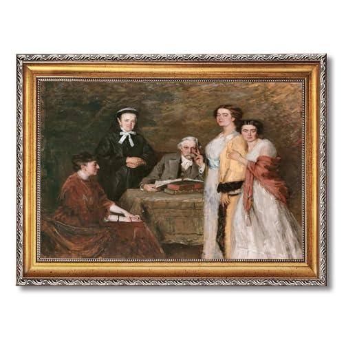 Framed Vintage Family Portrait Poster Canvas Print Art Painting Wall