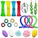 Produktbild DZYQ Kreative Squeeze Spielzeug 20Stück Für Kinder Erwachsene, with Drücken Eine Bohne for ADHS, Stretchy Strings, Flippy Chain, Sensory Ring, Squishy Toys, Marble Fidget Mesh Toys