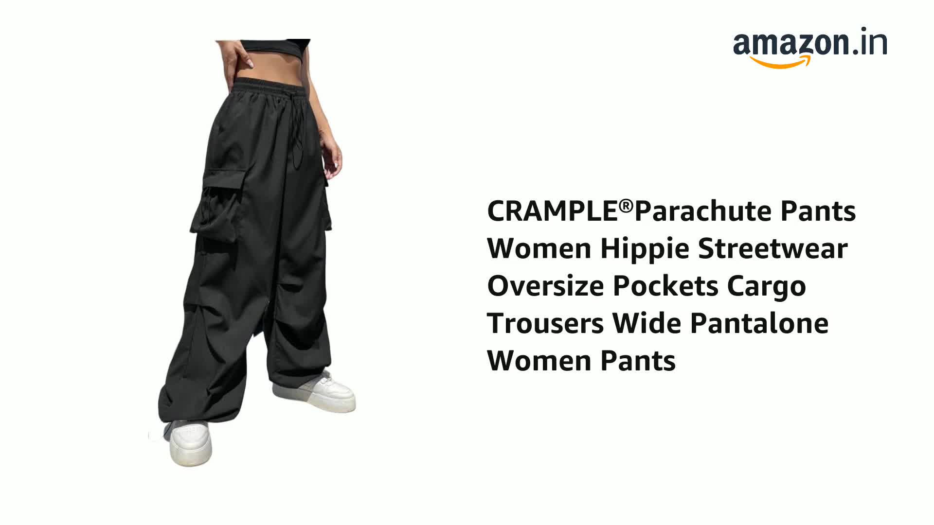 Buy CRAMPLE®Parachute Pants Women Hippie Streetwear Oversize