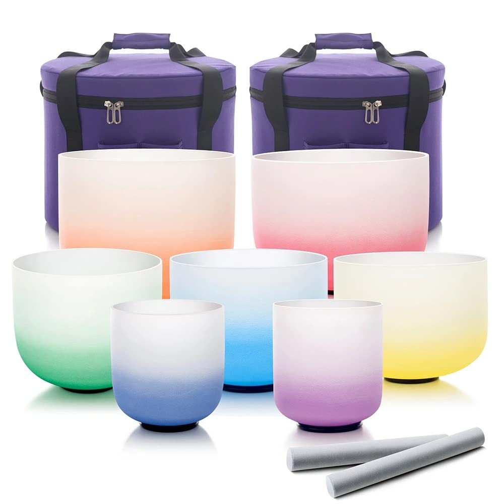 Amazon.co.jp: クリスタルシンギングボウル6-12インチセット、心を