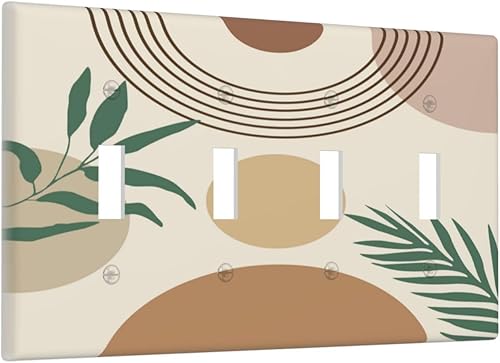Miniatura 23 de Cubierta de interruptor de luz de palanca de hojas tropicales negras y doradas, hoja de palmera, decoración de 1 cuadrilla, placa frontal eléctrica
