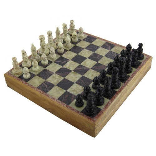Jeu d'échecs en marbre sculpté à la main plateau 8x8 pouces