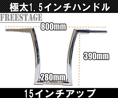 Amazon | ハーレー用1.5インチ 1-1/2極太ファットバーハンドル