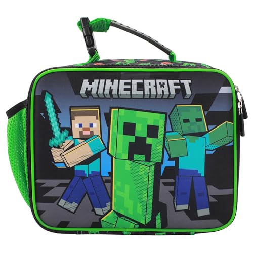 Image of Bioworld Minecraft Creepers and Block Characters Insulated Lunch Kit