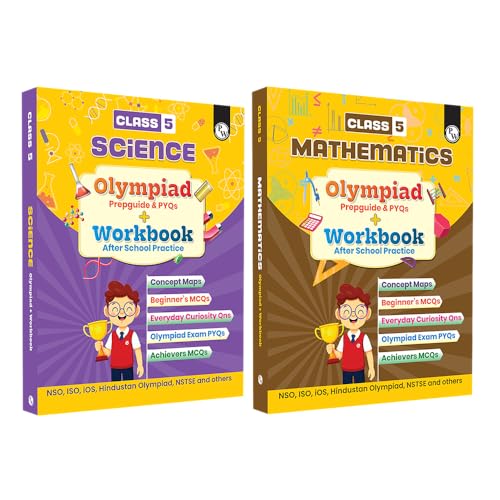 Image of PW Olympiad Books for Class 5 2026-27 - Science & Mathematics Workbook | IMO & NSO Olympiad Prep | Chapterwise MCQs, PYQs, Concept Maps & Achievers Section (Set of 2 Books)