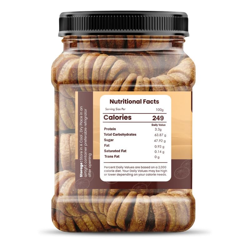 Image of HighFresh Premium Afghani Anjeer 1kg | Soft Juicy Dried Figs Dry Fruit | No Added Sugar, Rich Source Of Fiber | Low in Fat Healthy Snack Perfect for Gifting | Jar Pack Of 1