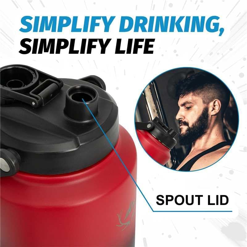NATURE PIONEOR 1 Gallon Insulated Water Bottle - Double Vacuum Stainless Steel 128 oz Water Bottle with Holder/Carrier, Wide Mouth 1 gallon Water Jug for Outdoor Sports, Hiking, Camping, Gym - Image 2