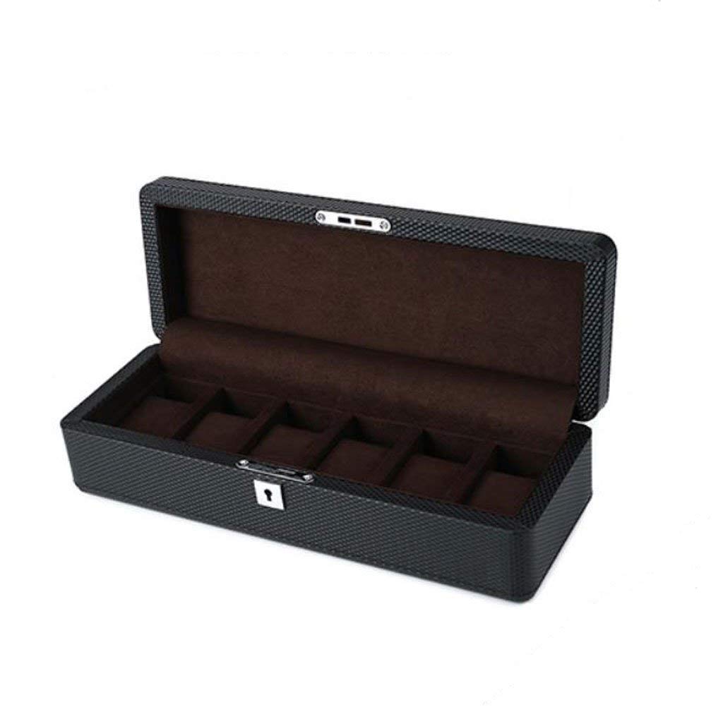 Remontoir automatique LLSS en fibre de carbone boîtier de rangement pour 6 montres