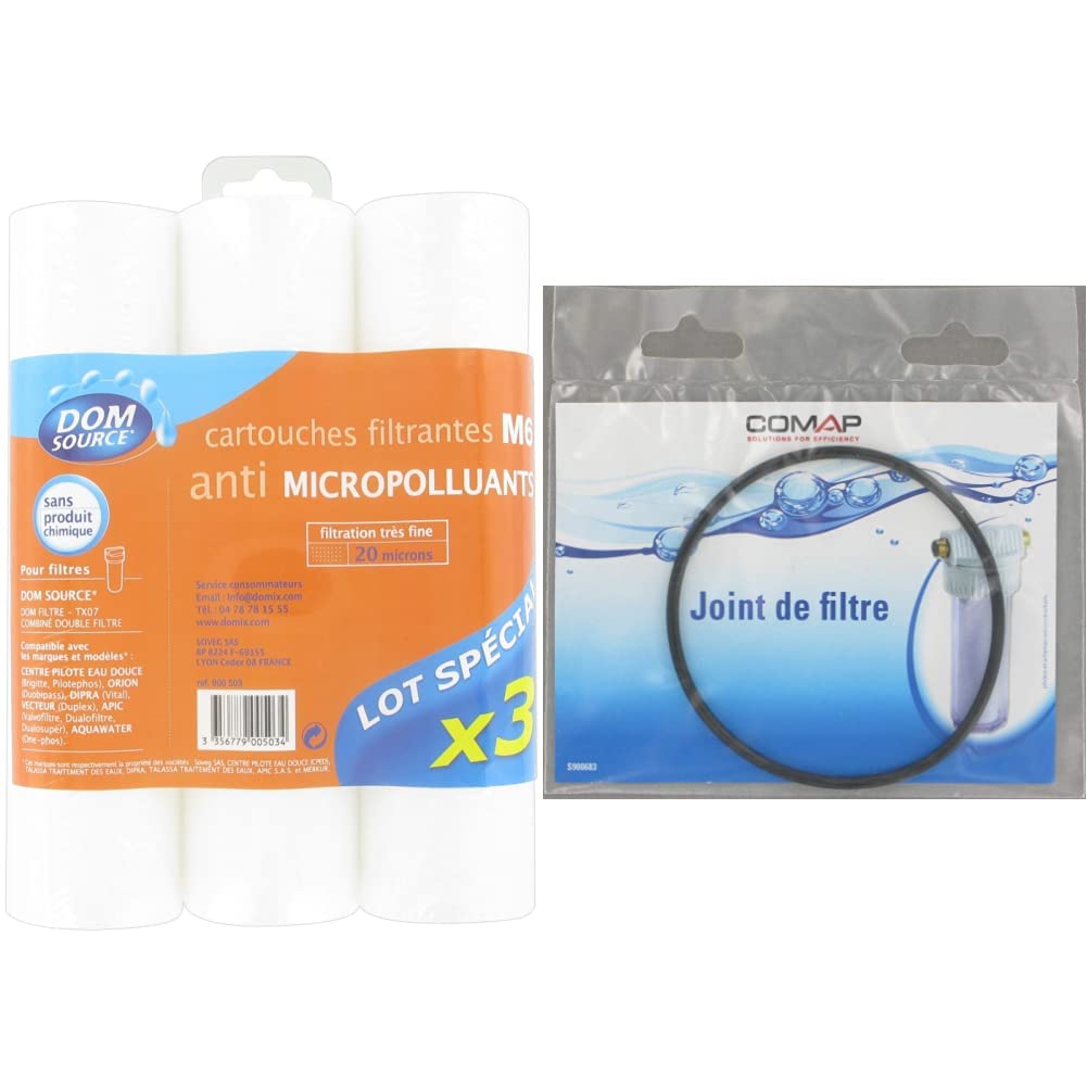 Cartouches de filtration COMAP 20 microns pour filtre à eau de maison avec joint d'étanchéité