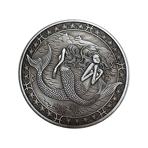 PRETYZOOM Sternbild Münze Fische Münze Geschenk Vintage-Stil Horoskop Münze Geburtstag Zeichen Glück Andenken Münze Stereoskopische Metallmünze Handwerk (Fische)