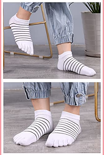 Toe Socks, 5 Pairs Women's Toe Socks for Running Cotton Five Finger Socks Athletic Walking3