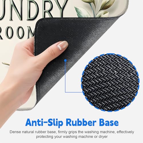 Image of Non-Slip Washer & Dryer Top Cover Mat Dust-Proof Protective Pad with Absorbent Surface & Rubber Backing, Waterproof & Heat Resistant Laundry Room Decor (Laundry Room-3, 23.6 inch x 19.7 inch)