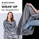 Lightweight Travel Blanket - Premium & Compact Airplane Wearable Blanket with Neck Snaps, Cozy Foot Pockets, Zipper Pouch - Converts into Soft Pillow - Designed for Ultimate Comfort - Shadow - Image 5