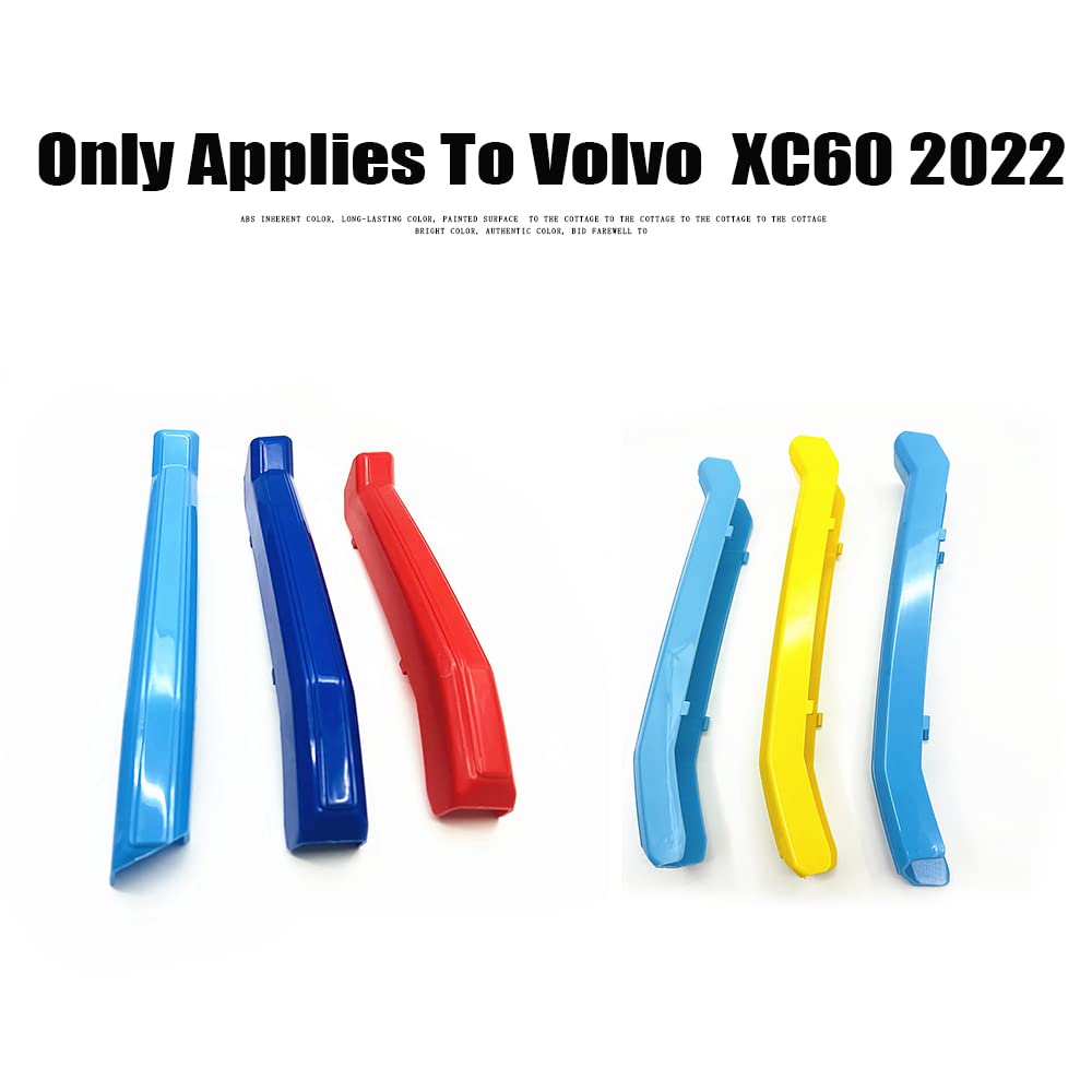 HIBEYO Inserto ABS per griglia anteriore del radiatore per reni strisce adatte per Volvo S60 2020-2021 stile sportivo per griglia del radiatore per griglia strisce adesive per reni decorazioni-giallo
