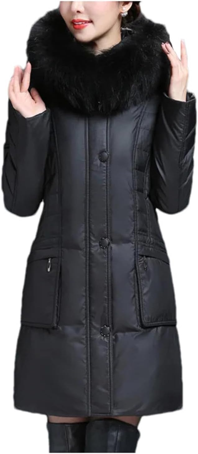 Women Winter Plus Size Duck Down Coat Parkas Fashion Hooded Long Mother Warm Puffer Jacket Outwear