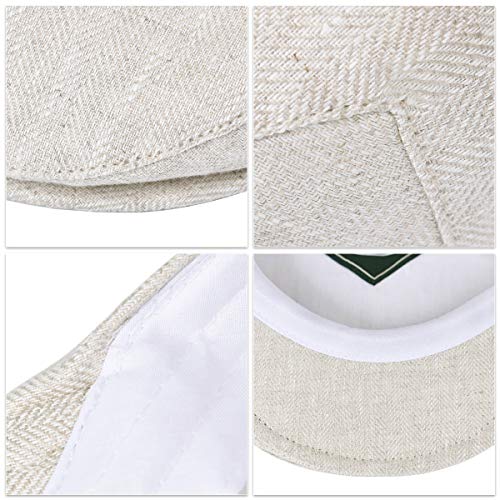 Botvela Men Linen Flat Ivy Breathable Summer Newsboy Hat thumb #6
