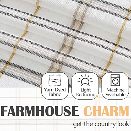 jinchan-Valance-Curtain-Buffalo-Checkered-Valance-Classic-Plaid-Curtain-Small-Window-Valance-for-Kitchen-Living-Room-Blackout-Double-Layer-Valance-18-Inch-1-Panel-Black-and-Taupe-Striped-on-Off-White jinchan Valance Curtain Buffalo Checkered Valance Classic Plaid Curtain Small Window Valance for Kitchen Living Room Blackout Double Layer Valance 18 Inch 1 Panel Black and Taupe Striped on Off White