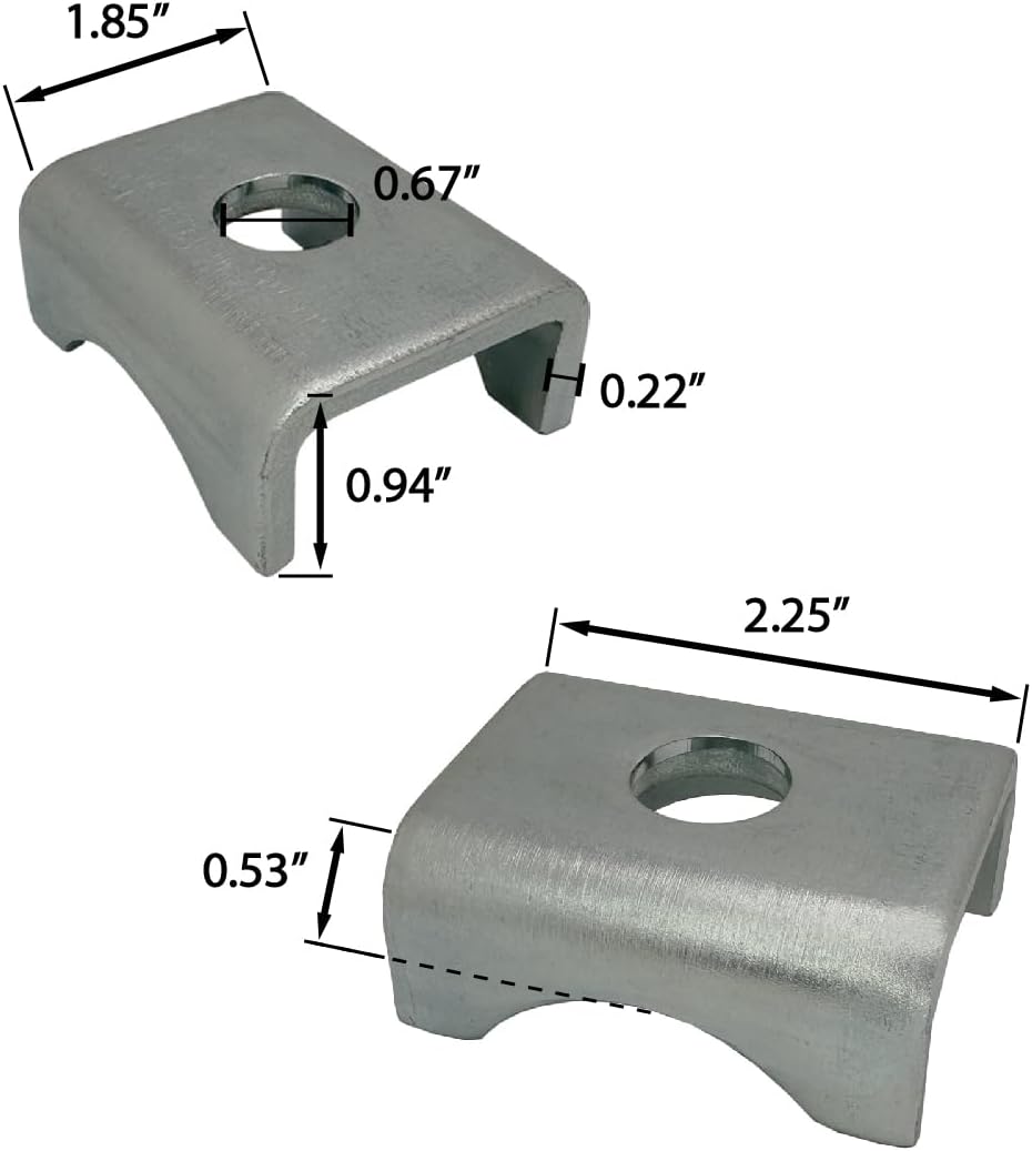 A.A Trailer Axle Spring Perch Seats for 1-3/4" Round Tube Mount Pad, Fits 2000 lb & 2200 lb, Steel Weld On (2 Pack)