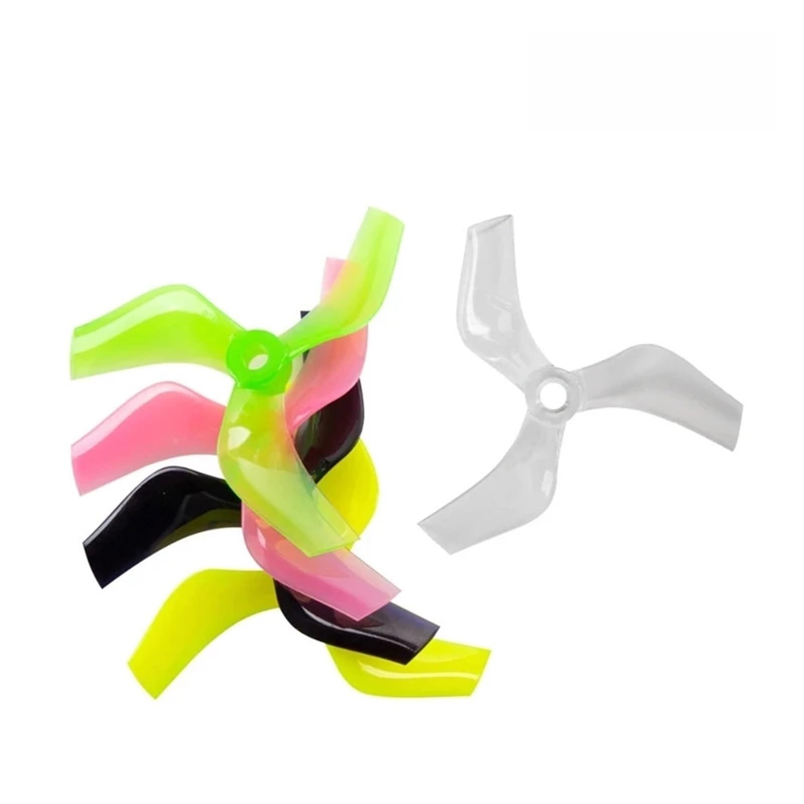 2 Pairs For D75 75mm 3 Impeller Propellers, Rc 3 Inch Toothpick 1408 1507 Brushless Motor Freestyle Racing Drone(2pairs Clear)