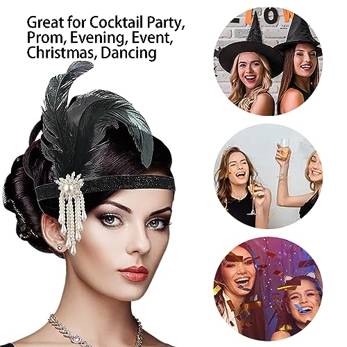 1 Pezzo Anni '20 Flapper Fascia Copricapo di Piume...