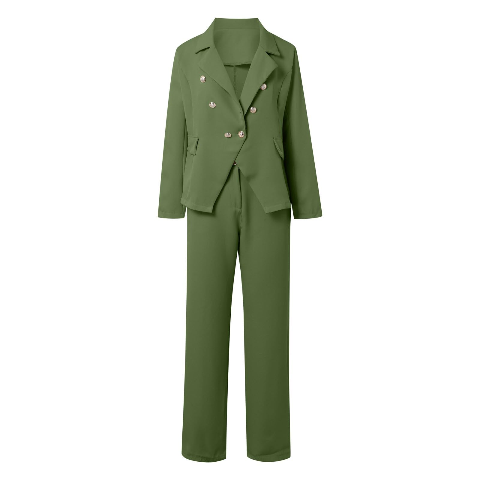 Damen Business Zweireihiger mit Passender Hose Elegantes Büro Outfit Moderne Damenanzüge für Geschäftstreffen