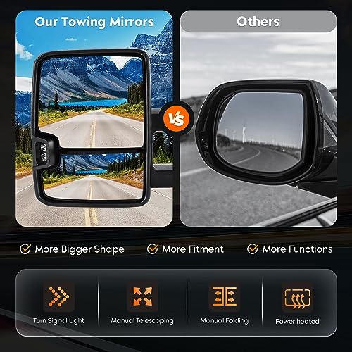 image for Youxmoto Towing Mirrors Fits 2007-2013 for Chevy for GMC; Silverado Si