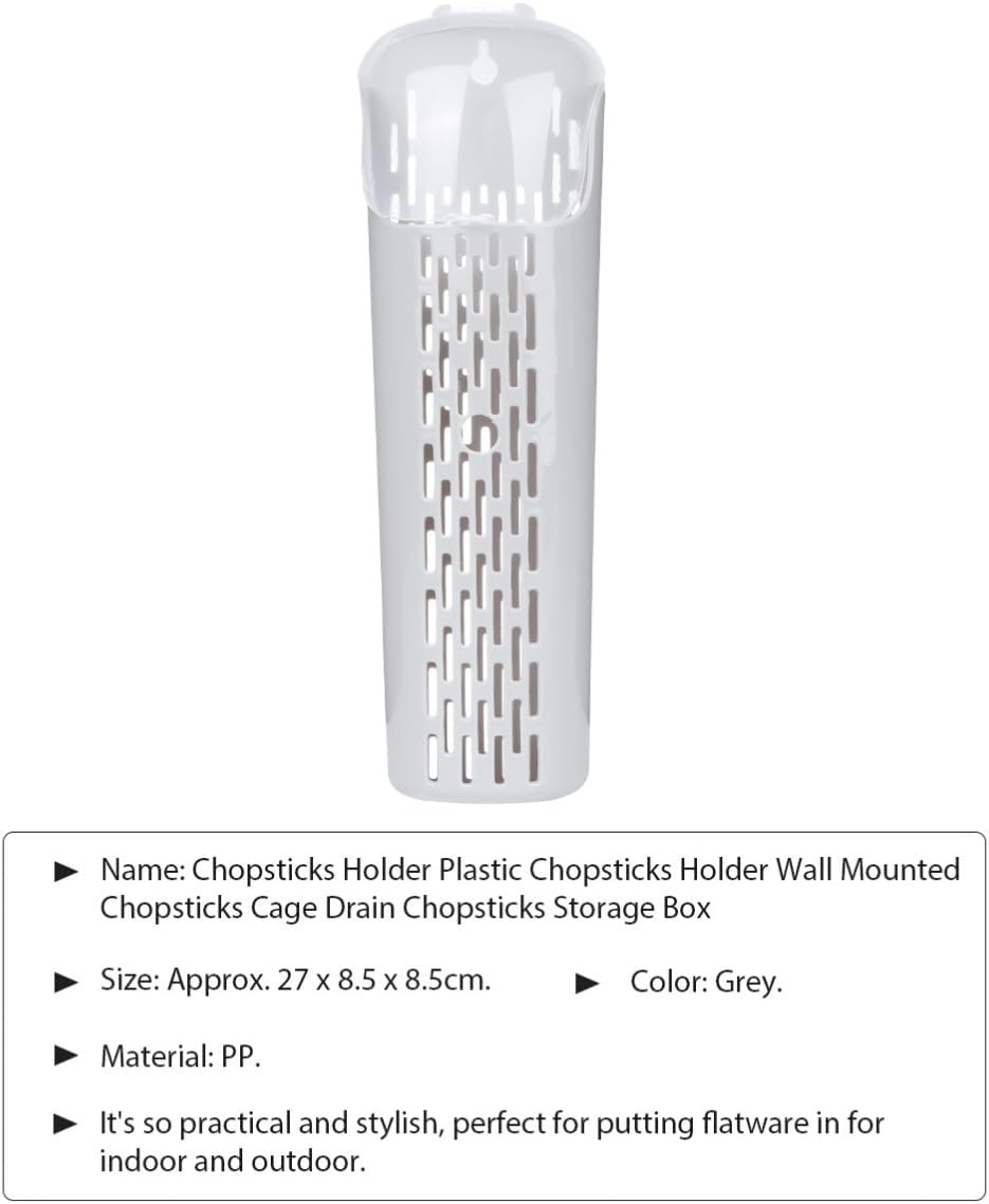 Ipetboom Chopsticks Holder Wall Mounted PP Kitchen Utensil Drainer