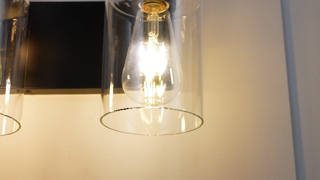 Image of 2-Light Black Bathroom Light Fixture Over Mirror, Modern Vanity Light, Clear Glass Wall Sconce, VL01BK-2
