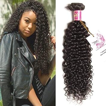 UNice Hair Icenu Series 8A Brazilian Virgin Hair 1 Bundle of Curly Hair Unprocessed Human Hair Weave Extensions Natural Color 95-100g/pc 20inch
