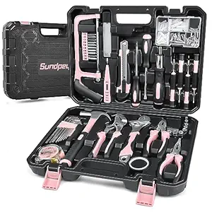 Sundpey Home Tool Kit 148-Pcs - Household Starter Basic Hand Repair portable Tool Set with Case & Ratcheting Screwdriver & Hex Key & Pliers & Wrench & Voltage Tester & Water Pump Plier for Men Women
