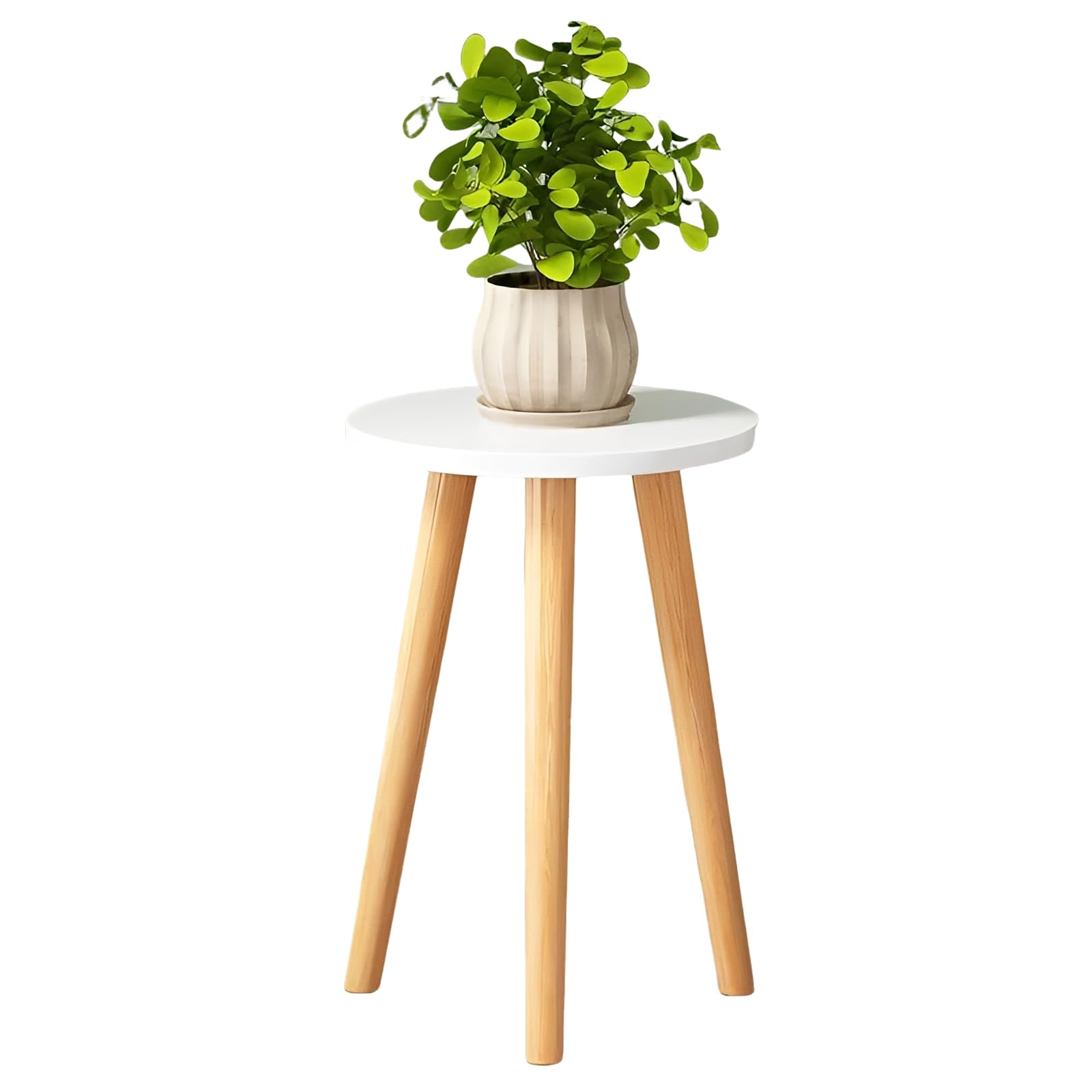 SFHKZCM Plant Stand Indoor Outdoor - Flower Pot Holder Shelf for Garden, Balcony, Living Room - 30x40cm Plant Shelf for Succulents, Herbs, Potted Plants - Rustic Warm White Wooden Storage Rack (40cm)