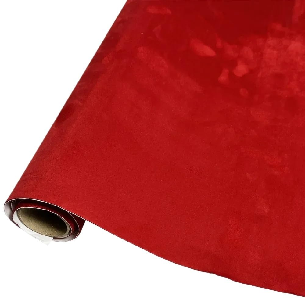 Dachhimmel Stoff 100cm/200cm/300cm/500cm*50cm Multi Colors Self Adhesive Fabric Sticky for DIY Car Headlining Fabrics Interior Modified(Red,50cm x 300cm)