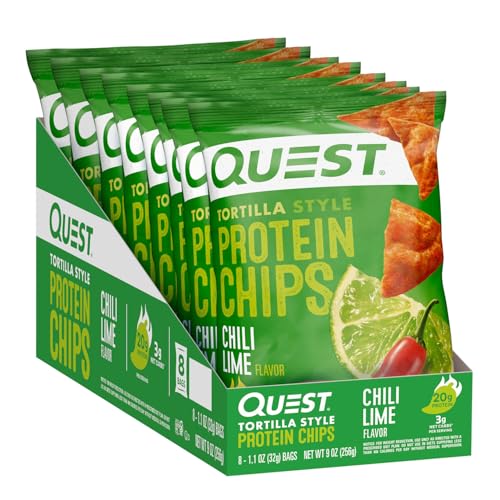Proteínas, Quest Nutrition, Tortilla Chips de Proteína sabor Chile Limón - Caja con 8
