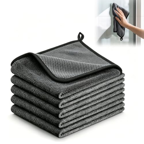 Daasry Genie Cloth Magic Cloth Genie Magic Cleaning Cloth 5-Pack Reusable Suitable for Kitchens Glass and Car Windows. (1Bag)