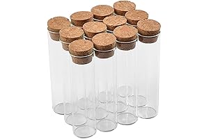 nobrand 12-Pack Clear Glass Bottles with Airtight Seal and Cork Lids: Your...