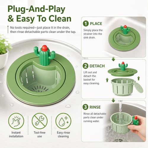 Colador para fregadero tipo cactus con mecanismo One-Press miniatura 6