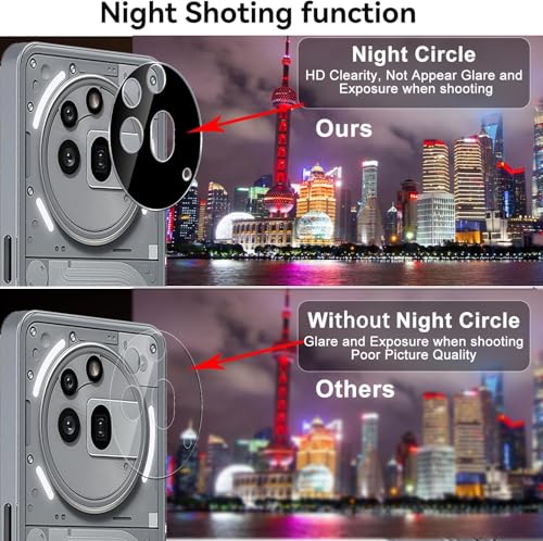 Image of Xmon Back Camera Lens Protector for Nothing Phone 3A Pro (1 Pack) Premium Camera Glass Protector Guard, Anti-Scratch, Ultra-Clear, Easy Installation