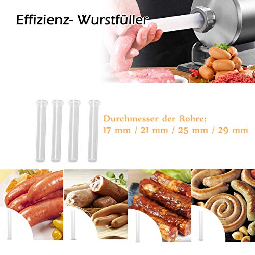 RELAX4LIFE 4,8L Wurstfüller manuell, Wurstfüllmaschine mit 4 Füllrohre, Wurstpritze für Metzgerei & Bäckerei & Küche… – Bild 3