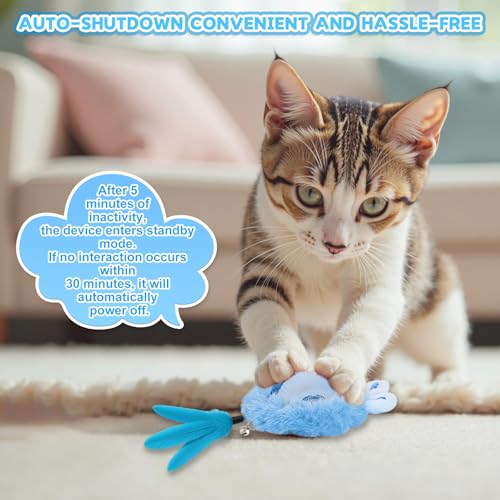 LETTERASHQP Katzenspielzeug Elektrisch Katzenball Elektrisch Elektronisches Interaktives Hundespielzeug Ball Katzenspielzeug Selbstbeschäftigung Smart mit Hasenohren und Schwanz für Katzen Hunde
