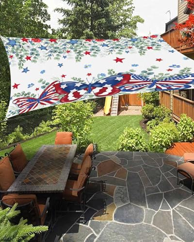 Independence Day Sun Shade Sail Outdoor 6.5'x10', 4th of July