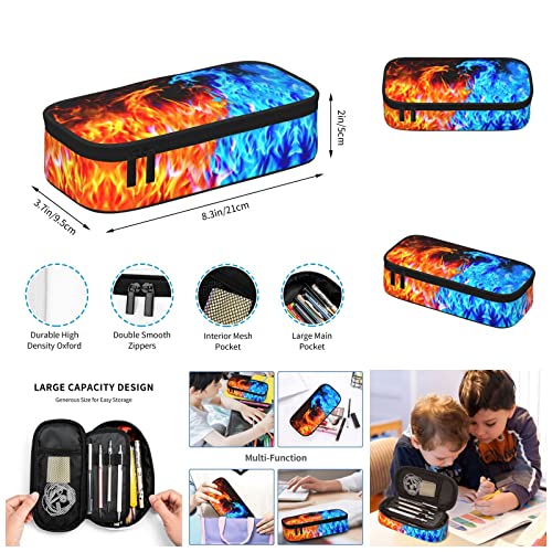 Flame Dragon Fire Backpack Set with Lunch Box Pencil Case Lightweight Large Durable Bookbag For School Teenager4
